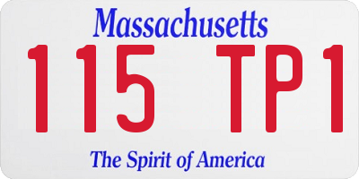 MA license plate 115TP1