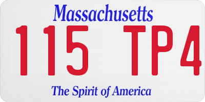 MA license plate 115TP4