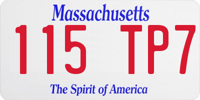 MA license plate 115TP7