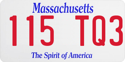 MA license plate 115TQ3