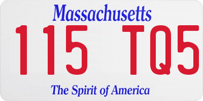 MA license plate 115TQ5