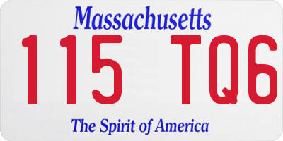 MA license plate 115TQ6