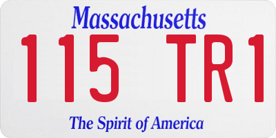 MA license plate 115TR1