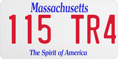 MA license plate 115TR4