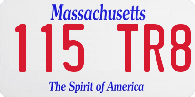 MA license plate 115TR8