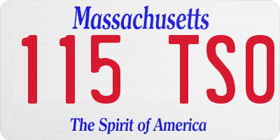 MA license plate 115TS0