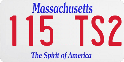 MA license plate 115TS2
