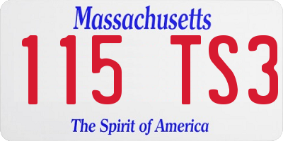 MA license plate 115TS3