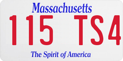 MA license plate 115TS4