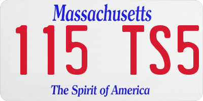 MA license plate 115TS5