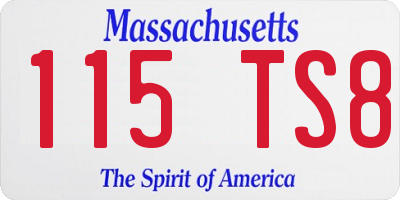 MA license plate 115TS8