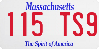 MA license plate 115TS9