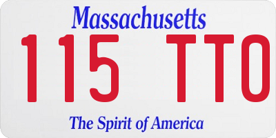 MA license plate 115TT0