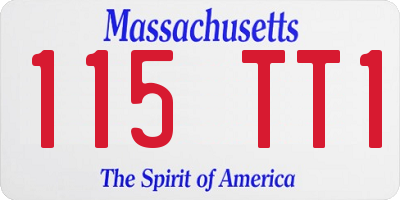 MA license plate 115TT1