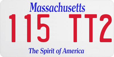MA license plate 115TT2