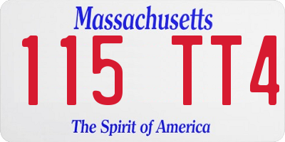 MA license plate 115TT4