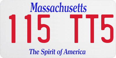 MA license plate 115TT5
