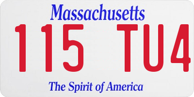 MA license plate 115TU4