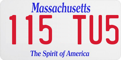 MA license plate 115TU5