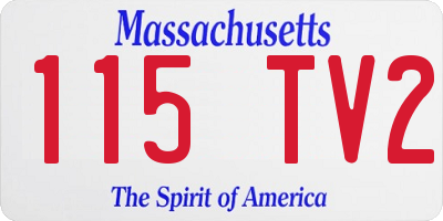 MA license plate 115TV2