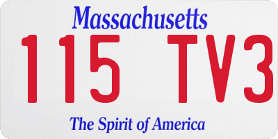 MA license plate 115TV3