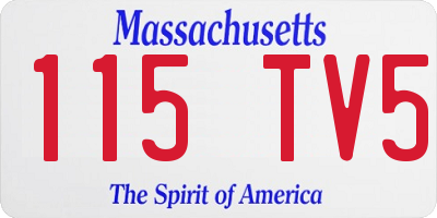MA license plate 115TV5