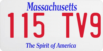 MA license plate 115TV9