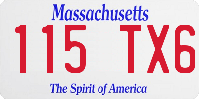 MA license plate 115TX6