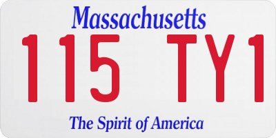 MA license plate 115TY1