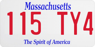 MA license plate 115TY4