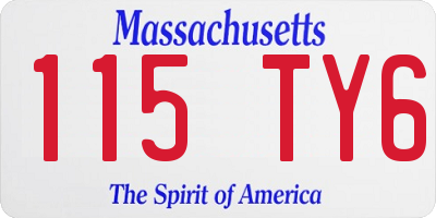 MA license plate 115TY6