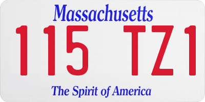 MA license plate 115TZ1