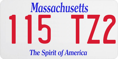 MA license plate 115TZ2