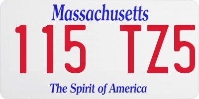MA license plate 115TZ5
