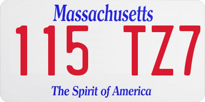 MA license plate 115TZ7