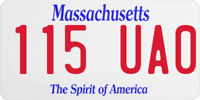 MA license plate 115UA0