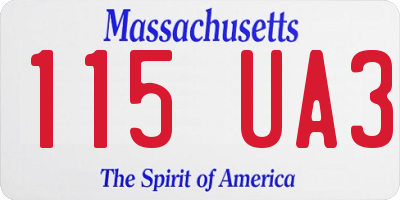 MA license plate 115UA3