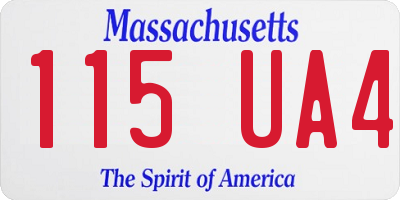 MA license plate 115UA4