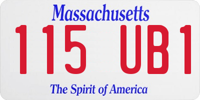 MA license plate 115UB1