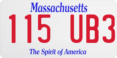 MA license plate 115UB3