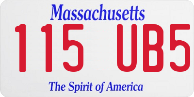 MA license plate 115UB5
