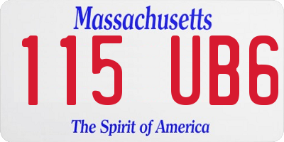 MA license plate 115UB6