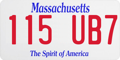 MA license plate 115UB7