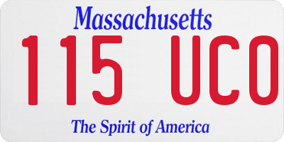 MA license plate 115UC0