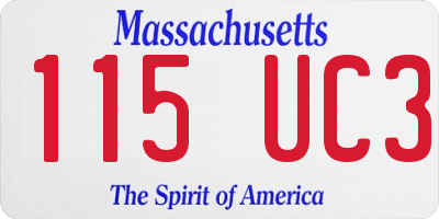 MA license plate 115UC3
