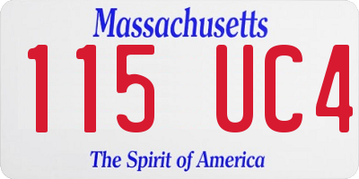 MA license plate 115UC4