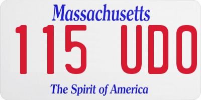 MA license plate 115UD0