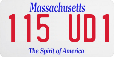 MA license plate 115UD1