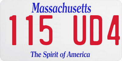 MA license plate 115UD4