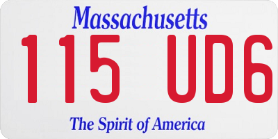 MA license plate 115UD6